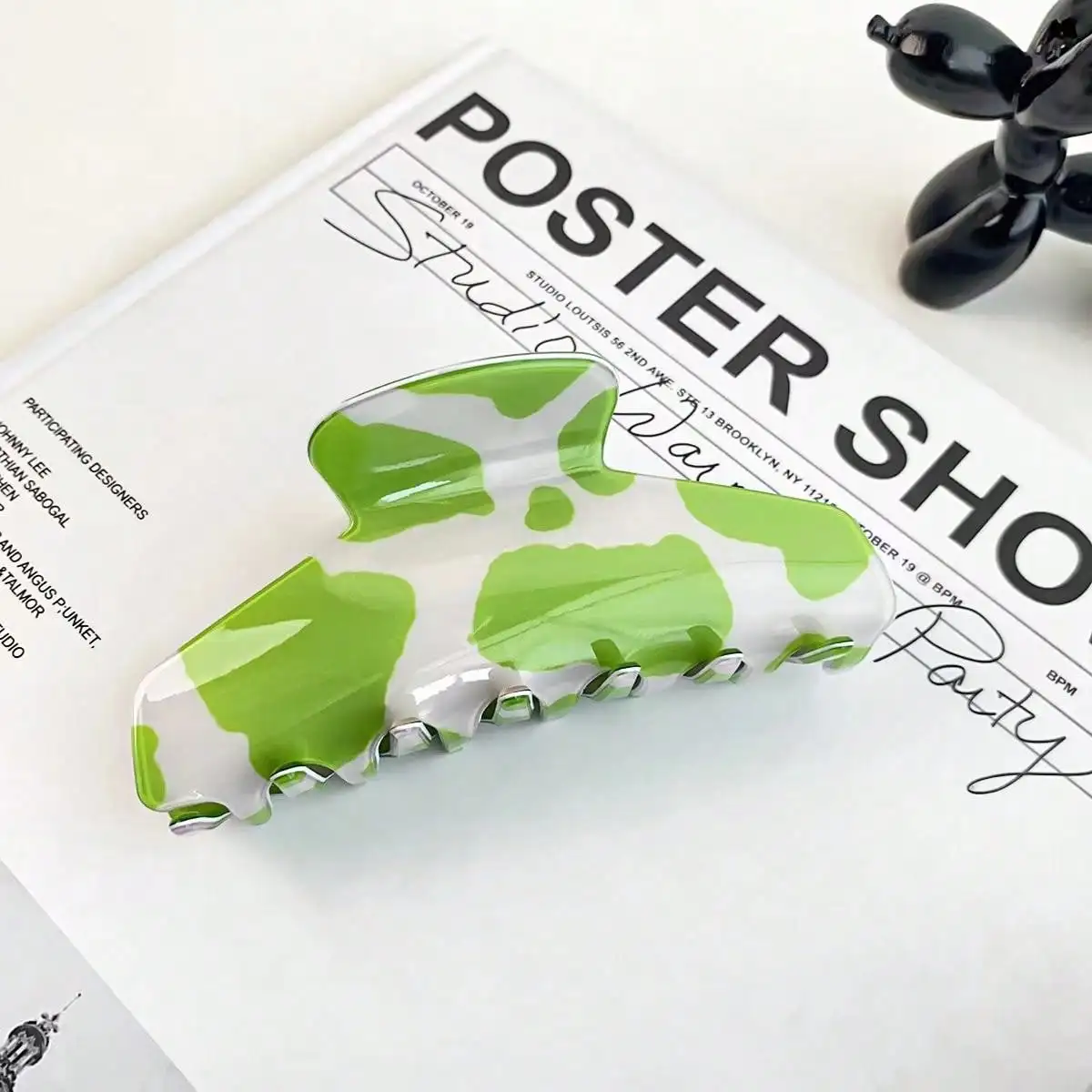 1pc Farbe Zebra muster Haars pange Französisch Retro großen Hai Clip modische und vielseitige Rückseite des Kopfes Scheibe Haar greifen Clip – Detail 7