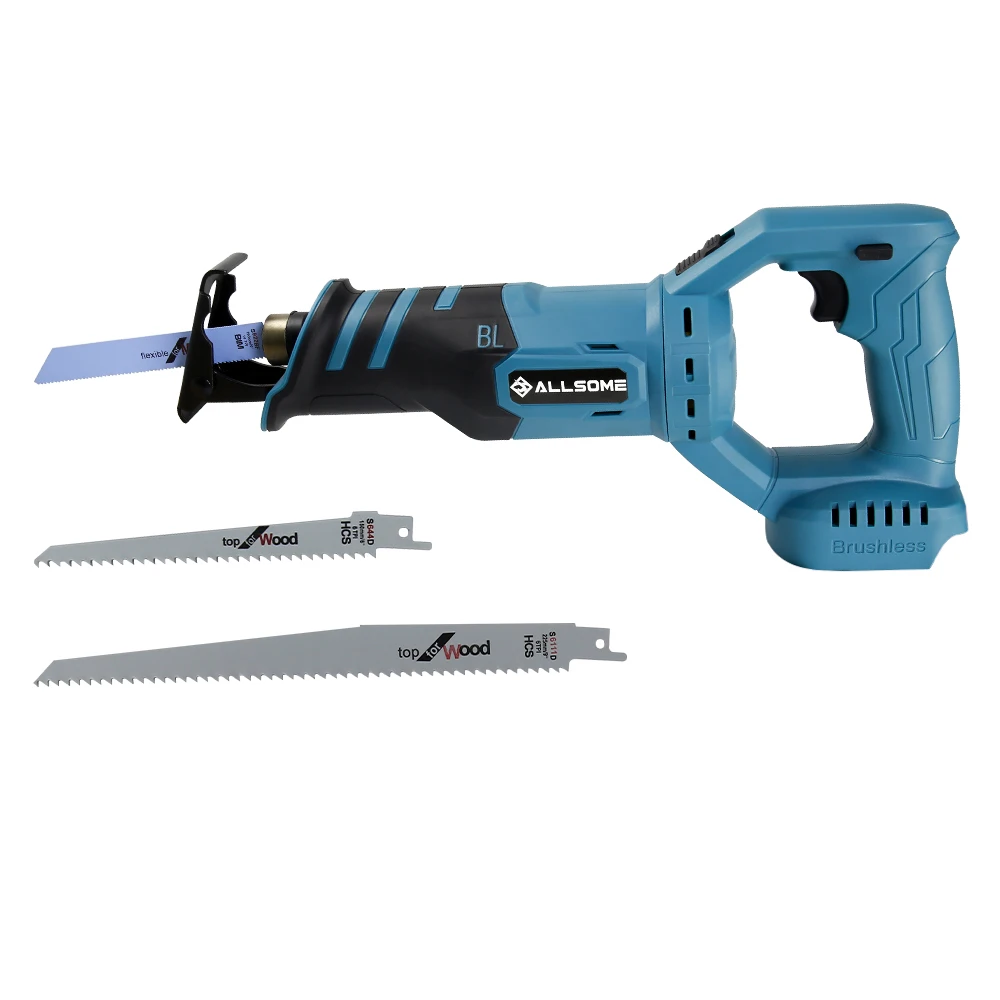 Allsome 왕복 톱 목재 및 금속 절단기, 18V 마키타 리튬 배터리용 전기톱