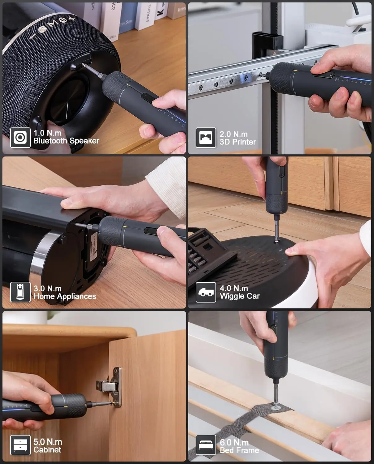 S2 Pro Electric Screwdriver, Cordless Screwdriver Set, 7 Torque Settings, 0.5 to 6N.m, 20 Magnetic Bits, 1/4''Hex Shank