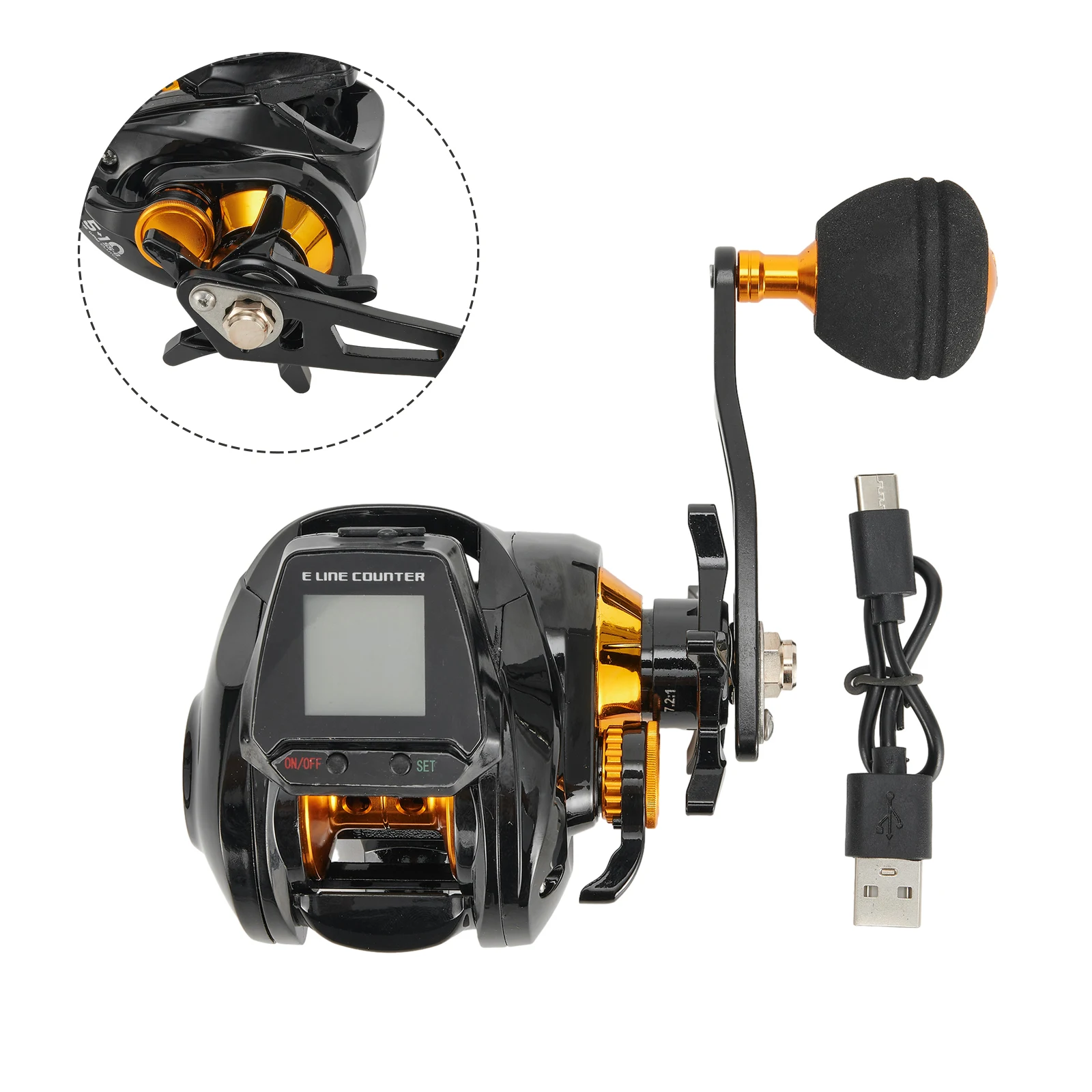 

6.3:1 Digital Fishing Baitcasting Reel With Accurate Line Counter Large Display Bite Alarm Right Hand Counting Fishing Tackle