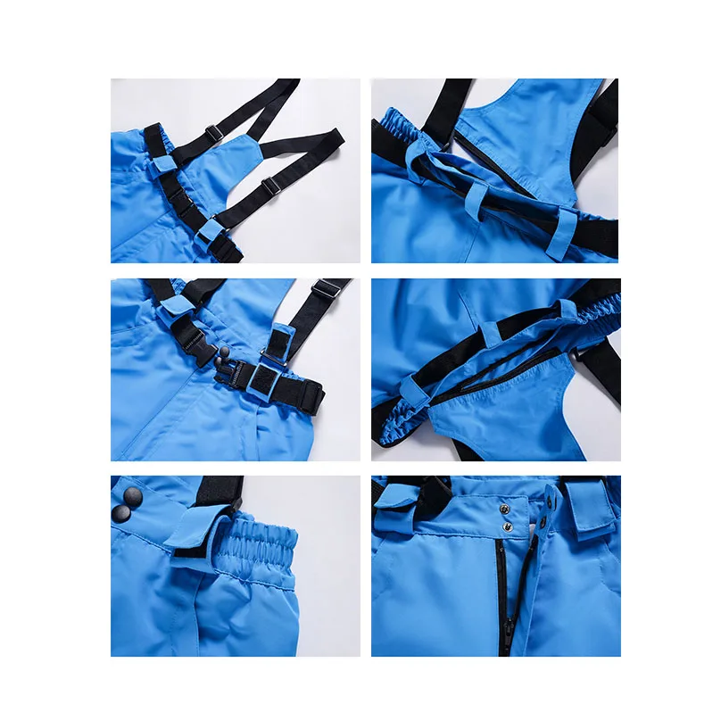 New Men and Women Winter Outdoor Ski Pants Windproof Waterproof Warm Breathable Snowboarding Pants Snow Sports Bibs Pants 4