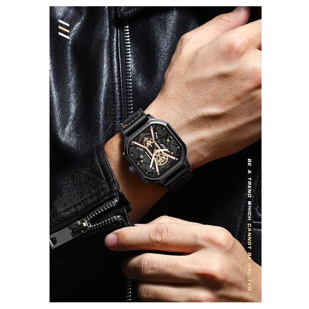 Herr klocka quartz multifunktionell med lysande visare swiss_voghion.com