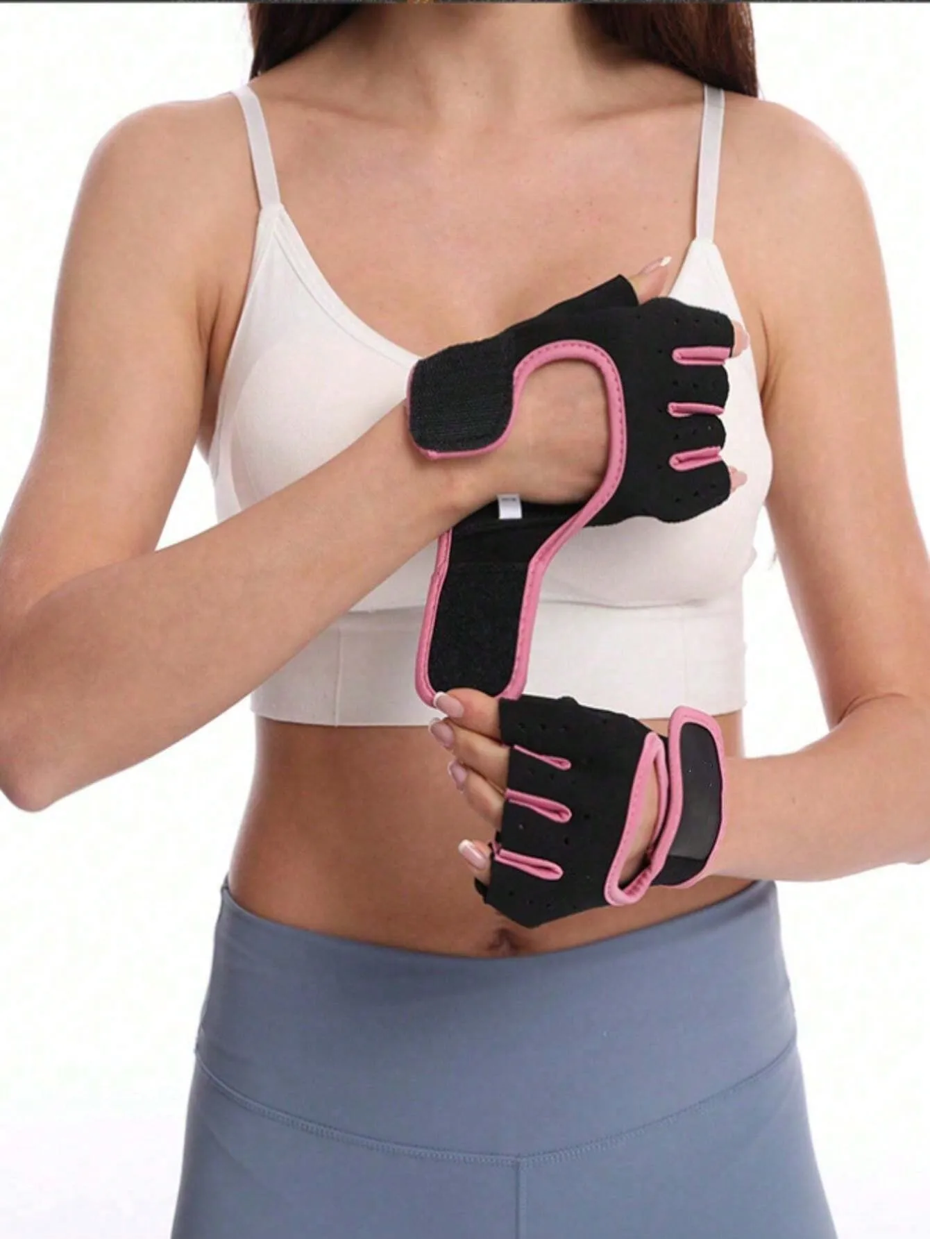 1 pair of fitness breathable exercise men and women training horizontal bar cycling half finger wrist guard anti slip gloves 2