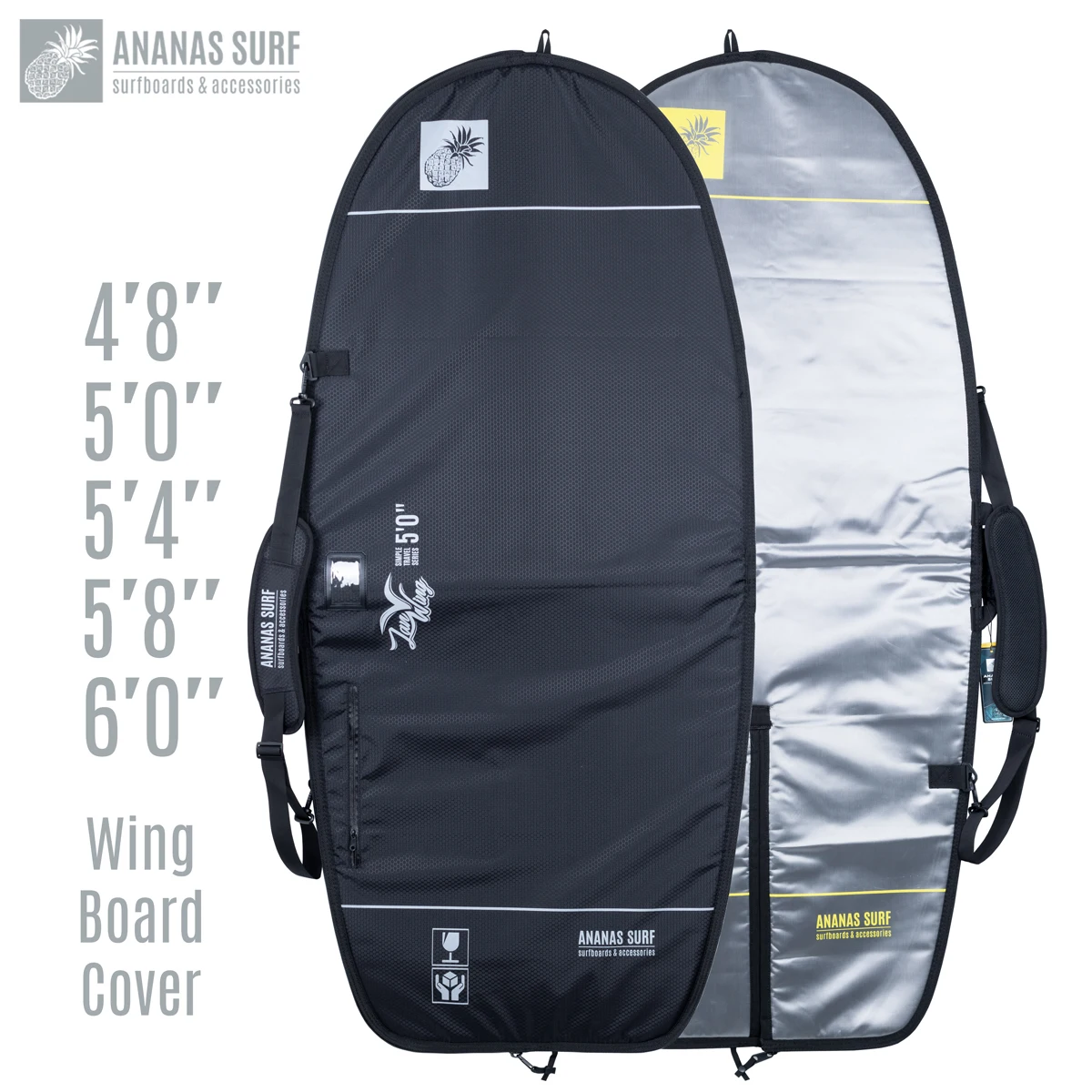 Ananas Surf 4'8",5'0'',5'4'', 5'8", 6'0" Wing Hydrofoil Board Cover Bag Protect Boardbag153CM,163CM, 173CM, 183CM