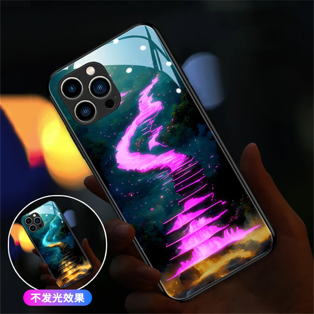Luxury Fashion Calling LED Flash Lighting Phone Case Smart Cover For Samsung S24 S23 S22 S21 S20 FE Note 10 20 Plus Ultra A54