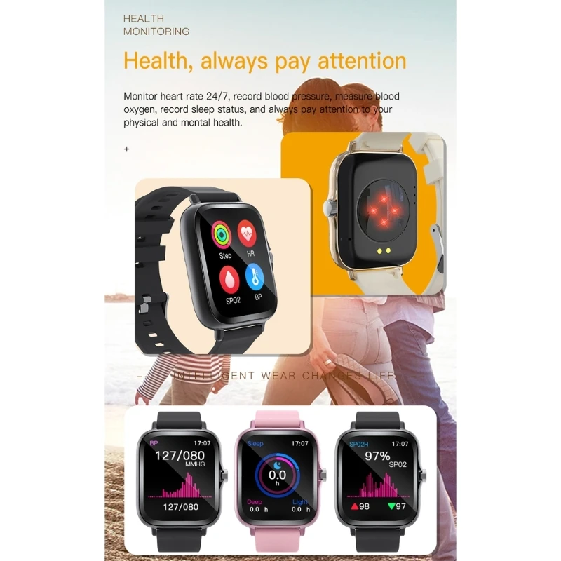 Watch with Blood Pressure Tracking Sleep Monitor Message Notification P9JB