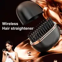 Electric Heating Hair Straightener Brush Portable Mini Hair Straightener 3 Temperature Hot Hair Comb Anti-Scald For Men & Women 3