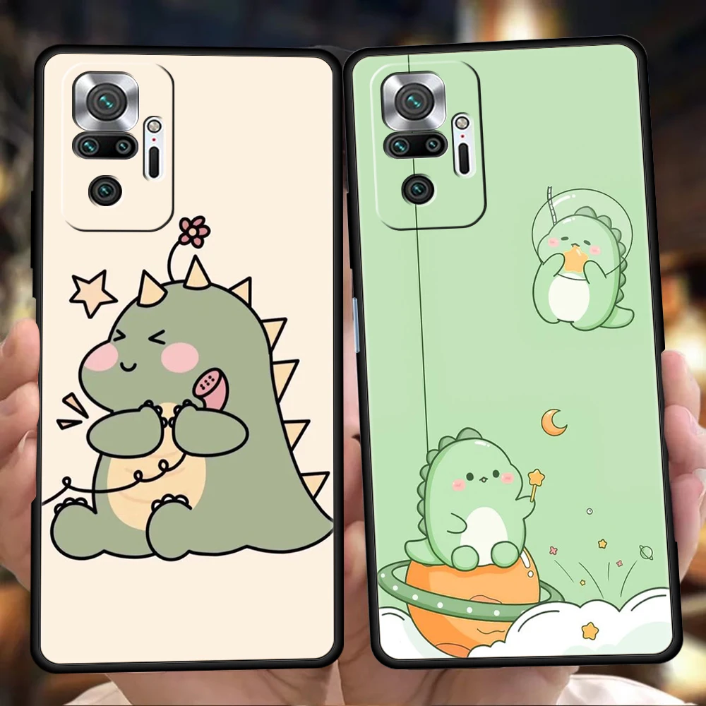Lustige süße Cartoon-Dinosaurier-Telefonhülle für Redmi 14C 10C Note 14 13 12 10 11 7 8T K40 K50 Gaming Pro Plus 5G Soft Shell