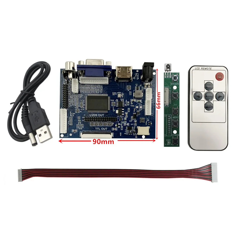 7 인치 AT070TN90 94 모니터 키트 HDMI + VGA + 2AV 제어 드라이버 보드 Lattepanda Raspberry Pi 바나나 파이 PC 용 TN LCD 스크린 디스플레이