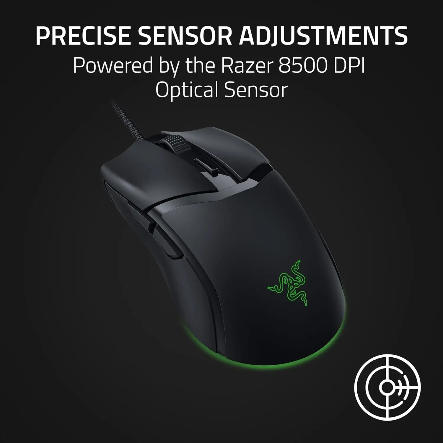 기존 Razer Cobra 58g 경량 유선 게임용 마우스 광 마우스 스위치 Gen-3 Chroma 조명(그라디언트 언더글로우 포함)