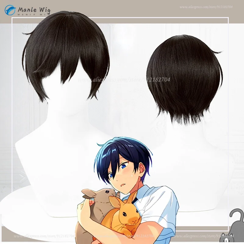 

Парик для косплея по мотивам игры ES Trickstar Hidaka Hokuto, термостойкие искусственные волосы и шапочка из черного аниме, 30 см
