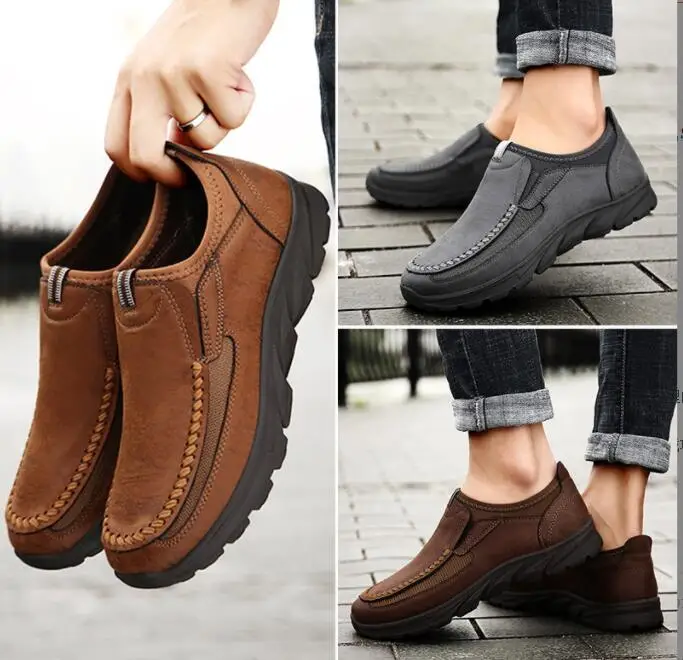 New Men Casual Shoes Breathable Loafers low-top comfort Fashion Comfortable Flat Men Shoes Handmade Retro Leisure Loafers Shoes