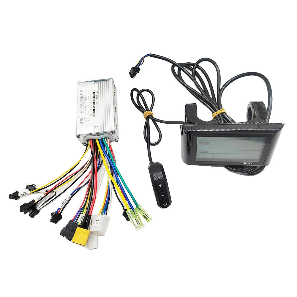 24V 36V 48V 60V 250W/350W Motor Controller Kit, Motor Controller with LCD Display Control Panel with Shift Switch for Electric Bike Scooter (36V 250/ 350W Color Screen Dual Mode