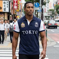 TakJapan Royal-Polo à manches courtes pour homme, coton, couleur contrastée, design original, loisirs, sports, fête, littérature, luxe 1