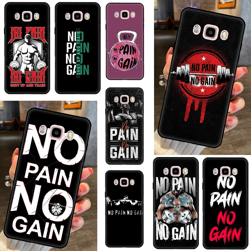 No Pain No Gain Gym Fitness Case Per Samsung Galaxy A3 A5 2017 J1 J3 J5 J7 2016 A6 A8 Plus A7 A9 J8 J4 J6 2018 Cover