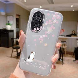 Custodia per telefono con design di fiori trasparenti e bordo in silicone antiurto