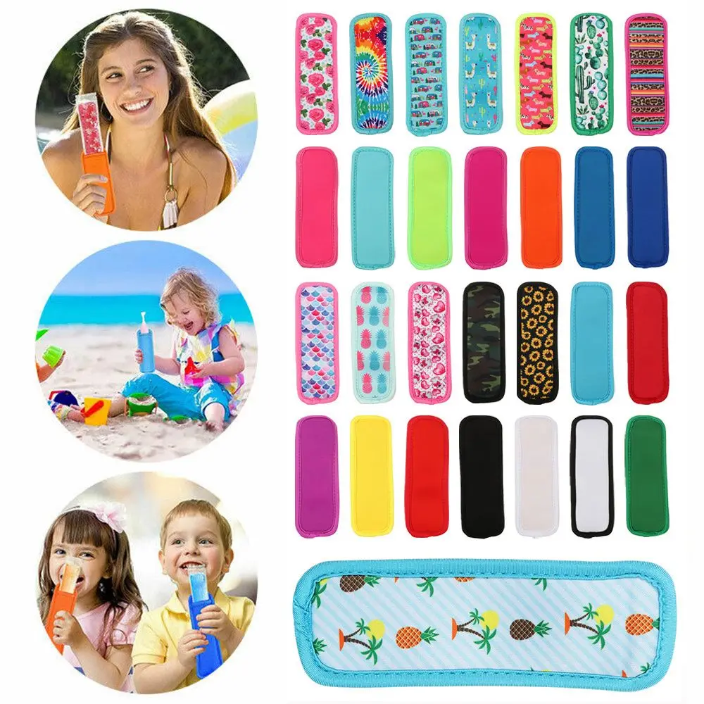 5PCS Antimelting Colorful Cold insulation Home Popsicle Cover Ice Cream Stick Covers Cooler Sleeve Icy Pole Holder