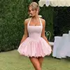 Avrilyaan-Robe trapèze sexy dos nu pour femme, robe de soirée élégante, sans bretelles, batterie, mini, éducatif, été, 2025