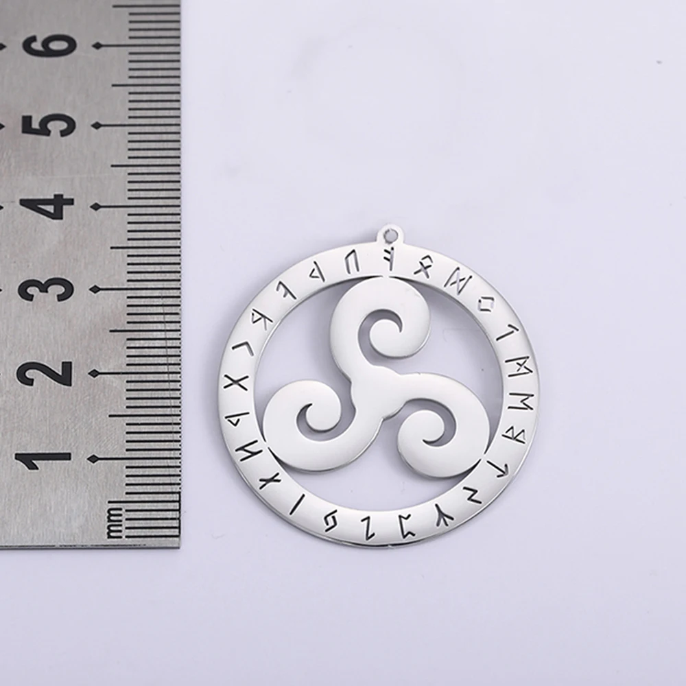 Dawapara Kraftvoller Runenkreis-Anhänger Skandinavischer Kompass Vegvisir Web of Wyrd Anhänger Edelstahl DIY-Zubehör – Detail 18