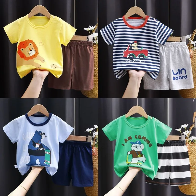 Fashion New Baby Boys Clothes Brand Summer Kids Clothes Set Toddler Girls T-shirt+pants 2-piece Suit Children's Clothing Sets