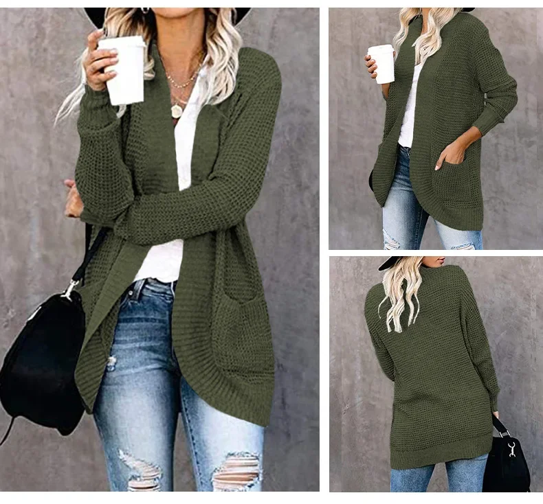 여성용 루즈 코트 스웨터, Chaqueta Mujer 니트 숙녀 아우터, 카사코 여성 가디건, 롱 재킷, 여성 의류 의상