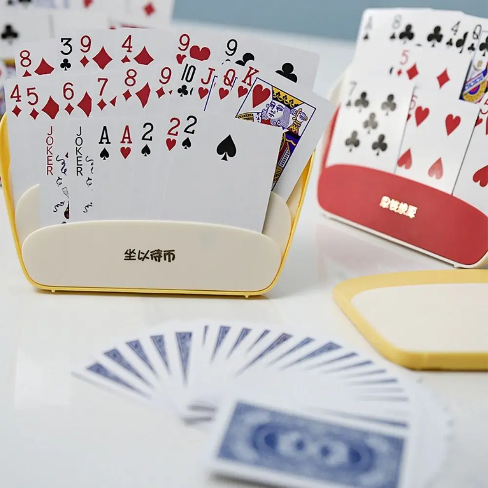 Plastic Game Card Stand Curved Design Tabletop and Game Stand Hands Free Playing Card Holder Hands-Free Poker Rack Holds Up playing card holder