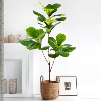 76-135cm Artificial Ficus Tree Moraceae Plants Tropical Banyan Leaves For Indoor Outdoor Office Room Farmhouse Bonsai Decor 1