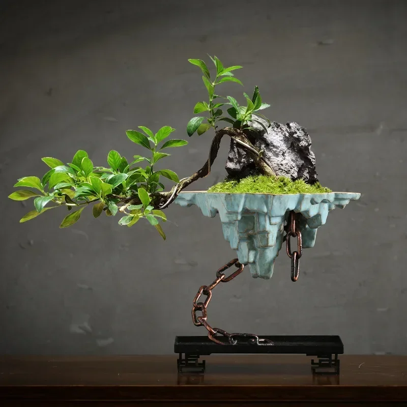 Iron Hanging Flower Pots Ornaments Home Decoration Chain Suspension Pot Pot Garden Decoration Mangosteen Succulent Flower Pots 2