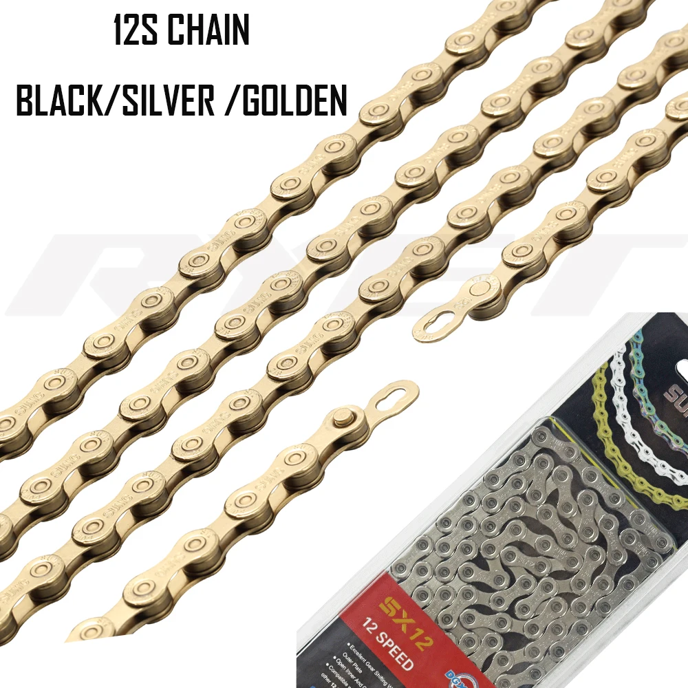 

SUMC Chain 11S Chain 12 SPEED CHAIN MTB Chain Road Bike Chain Titanium Golden Silver Color MissingLink