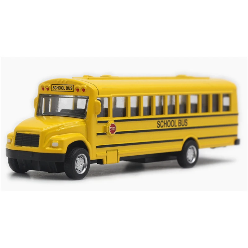 Hot Sale 14CM Alloy School Bus Model Pull Back Bus Simulation Model Boutique Diecast Car Model Figure Toys for Kids