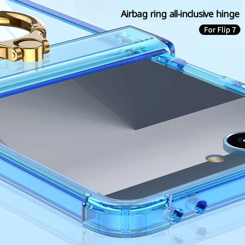 Luxury Ring Holder Airbag Hinge Protection Phone Case - Candy Clear Cover