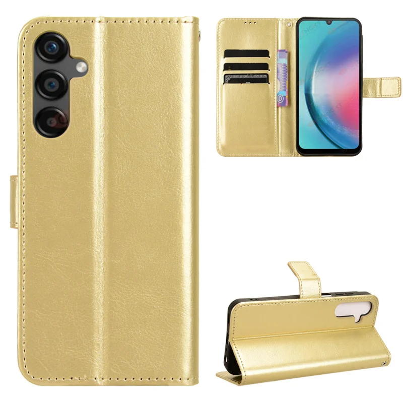Leather Flip Wallet Case with Card Slot & Stand Feature