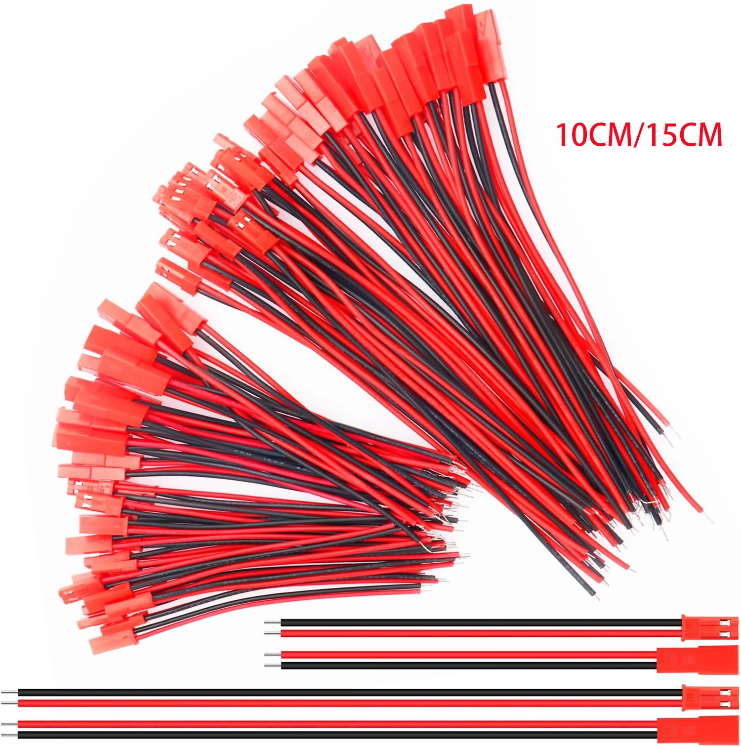 10CM 15CM AWG JST 플러그 커넥터 2핀 남성 여성 플러그 커넥터 케이블 와이어 LED 스트립 라이트 RC 장난감 배터리 어댑터용