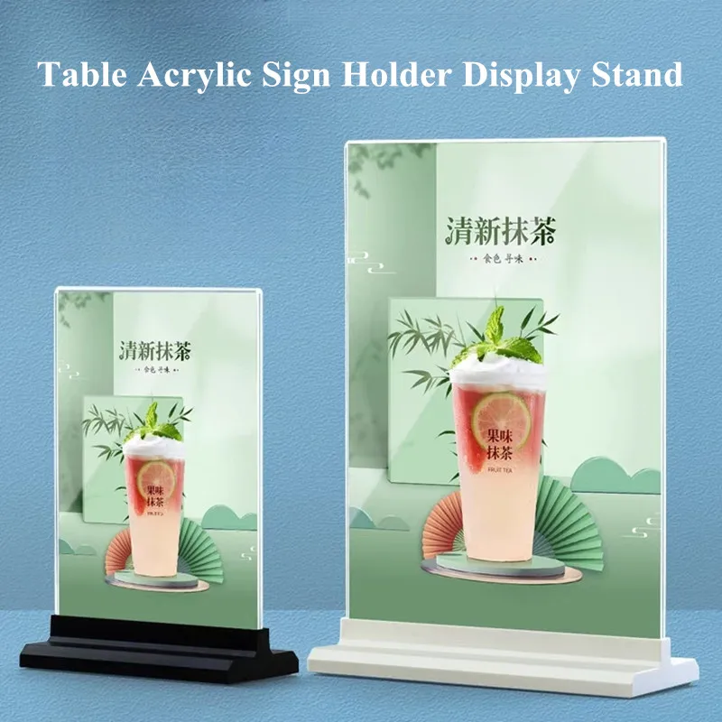 

A5 148x210mm Double Sided Table Acrylic Sign Holder Stand Place Card Number Display Stand Restaurant Menu Paper Holder