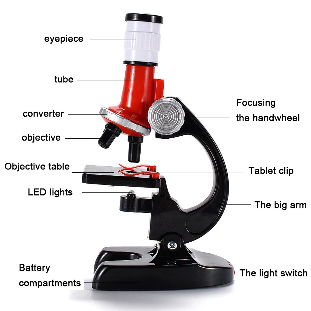 Ensemble de jouets de microscope portable, expérience scientifique