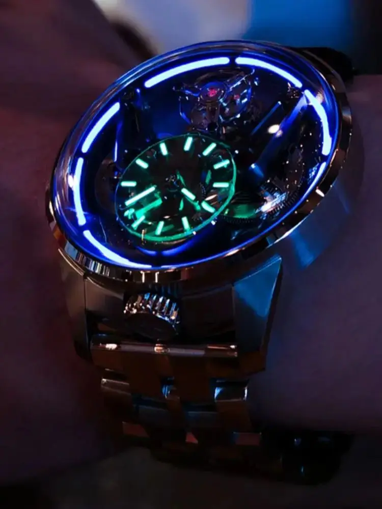 이상적인 기사 남성 좋아하는 레벨 시계, 316L 정밀 스틸 스트립, 자동 기계식 시계, 뚜르비옹 무브먼트, 남성 멀티 스트랩