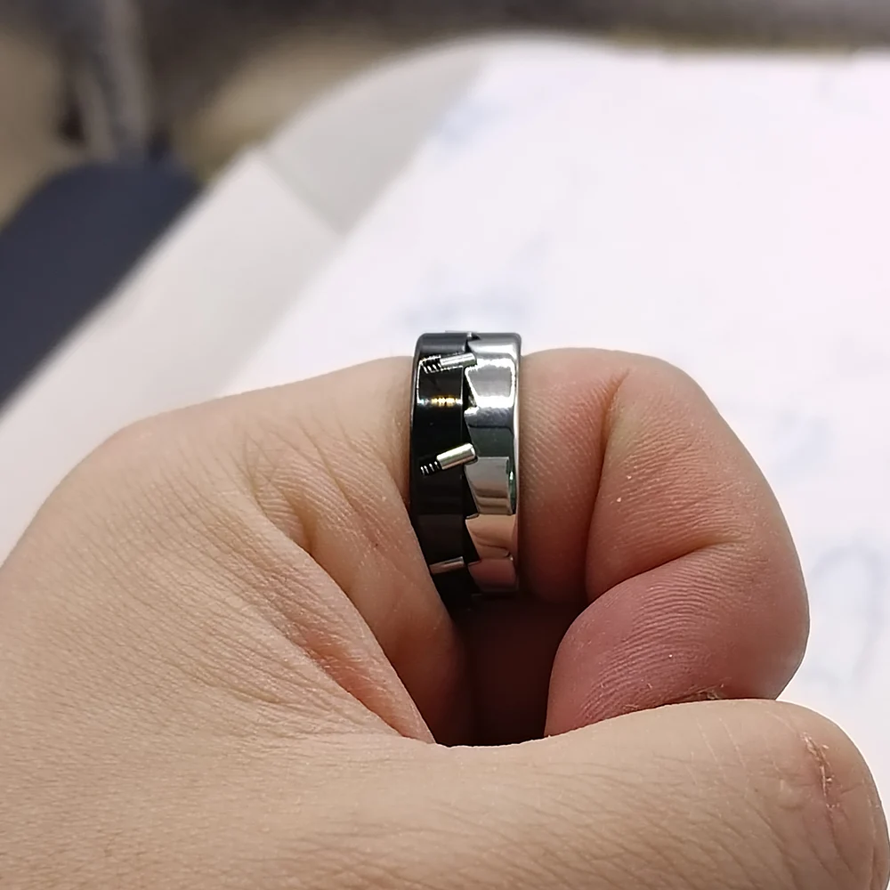 Two Hands Metal EDC Toy Fingertip Slider Fashion Accessories Ratchet Ring Relieve Adult Stress Metal ADHD Leisure Fingertip Ring