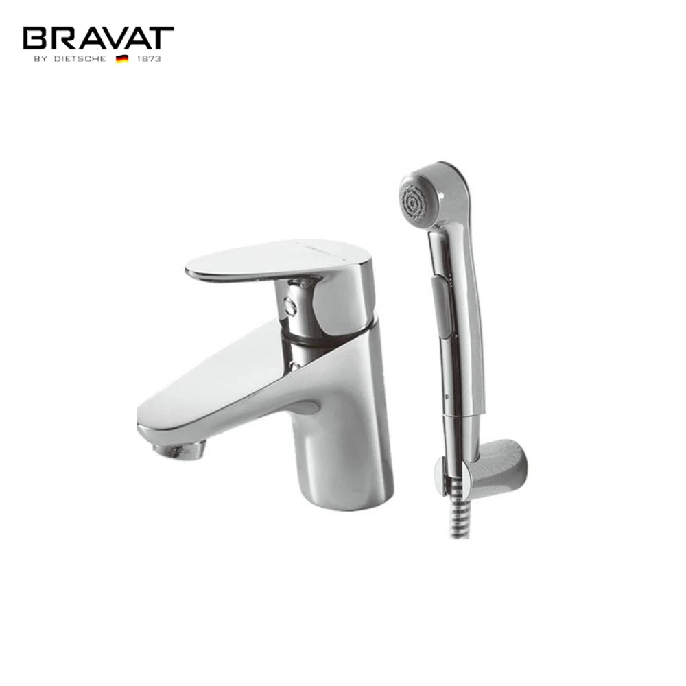 Basin mixer Bravat Drop F14898C-2 with hygienic shower Chrome plumbing cranes water pipes drain For bathroom Bathtub Faucets Fixture Home Improvement
