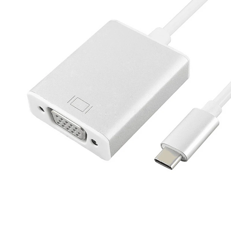 VGA Extender Splitter VGA Extender Cable USB 3.1 Type C Male to Female USB-C VGA Converter Adapter 1080P Full HD Free Drive Mirror Mode for Laptops PC