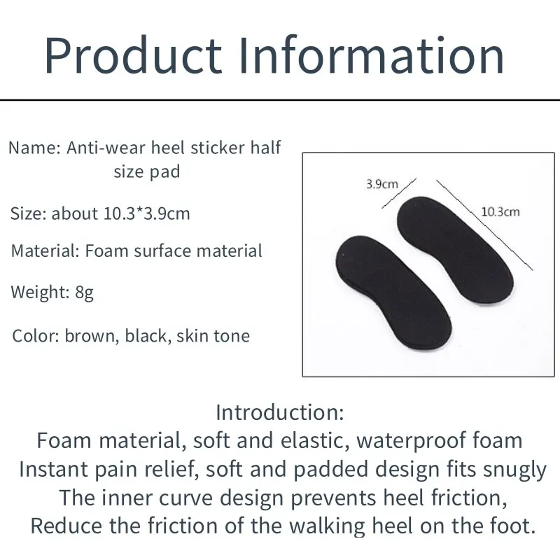 Insoles Patch Heel Pads High Heel Adjustable Shoe Pads Pain Relief Feet Pad Insole Back Protector Sticker 5 Pairs