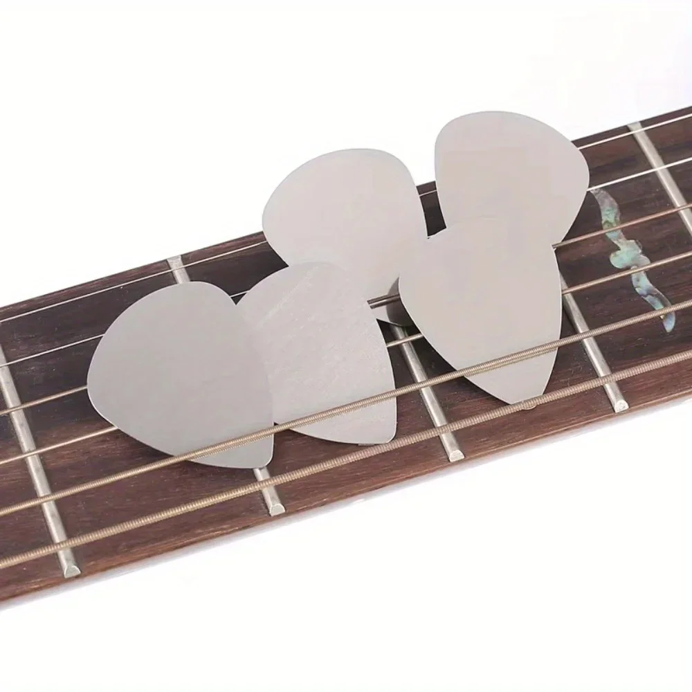 10pcs/pack Guitar Picks Plectrum 0.3mm Stainless Steel Metal Electric Guitar Bass Picks Plectrum Parts & Accessories