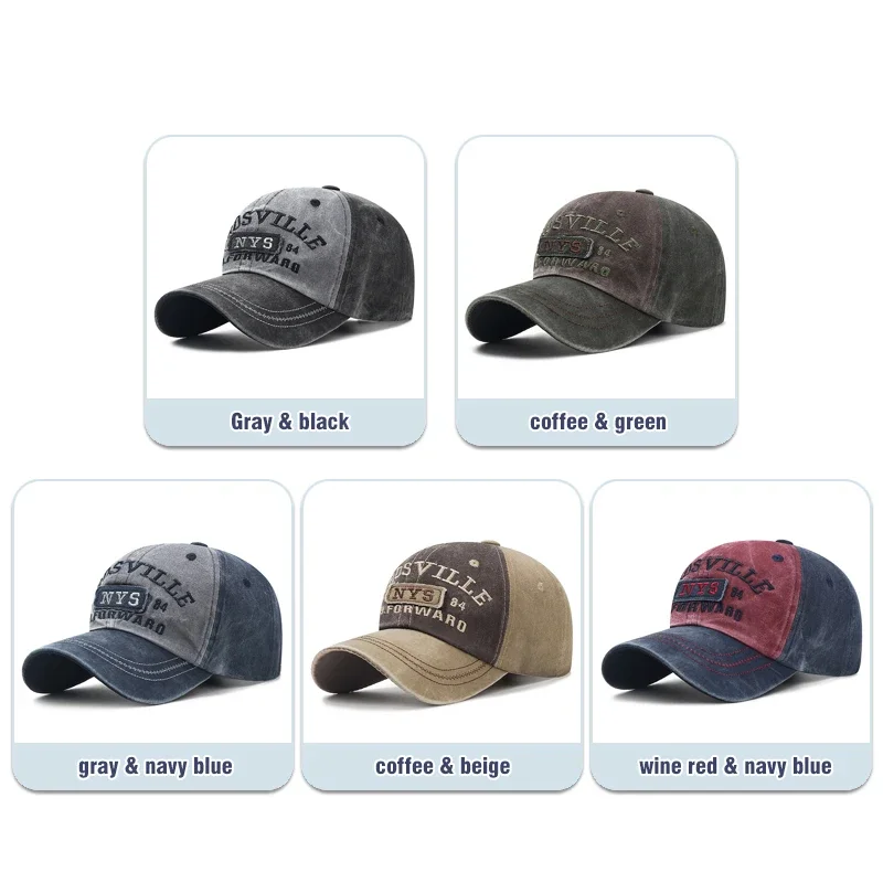Baseball Caps Washed Old Letter Embroidered Caps Outdoor Fashion Personality Street Sun Visor Baseball Cap