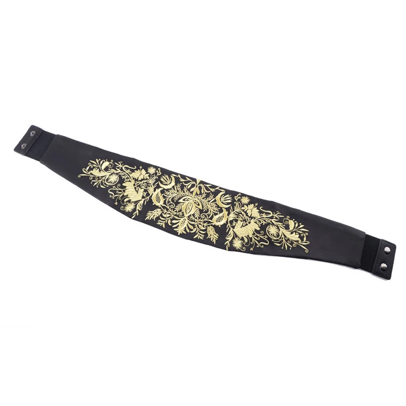 Vintage Embroidery Fabric Wide Belt Women Dress Belt Elastic Waist Cummerbund Japanese Kimono Girdle Yukata Obi Retro Waistband leather belt
