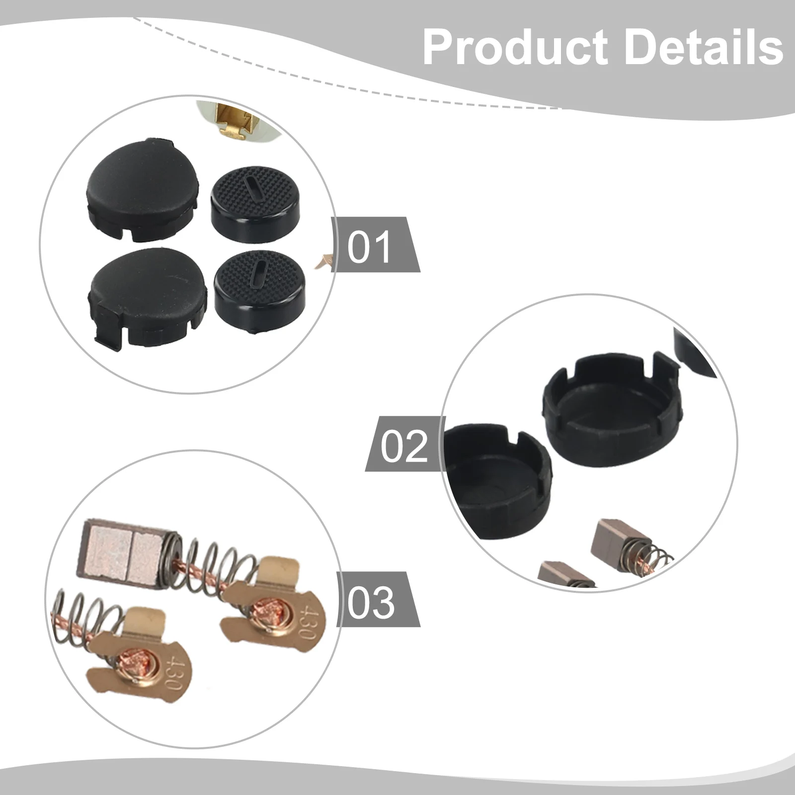 7pc Carbon Pinsel Halter Power Tool Acc Metall Abdeckung Für Makitas BGA450 BGA452 DGA452 BGD800 BGD801 BJS101 BJS160 BGA402 DGA452REF – Detail 3