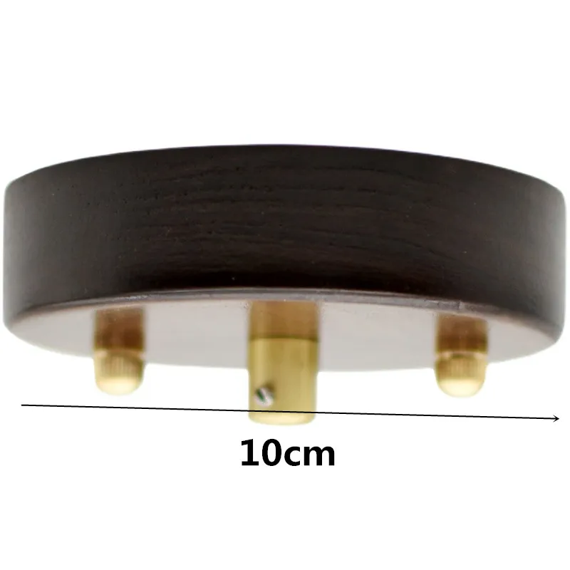 10cm Solid Wood Walnut Color Small Chandelier Ceiling Plate Brass nuts Screws Chassis Dining Room Bedside Nordic Style Lamp Base