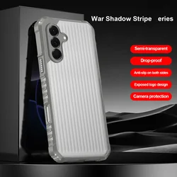Enhanced Armor Stripes Phone Case with Four - Corner Protection for Galaxy A16 4G (Gray)