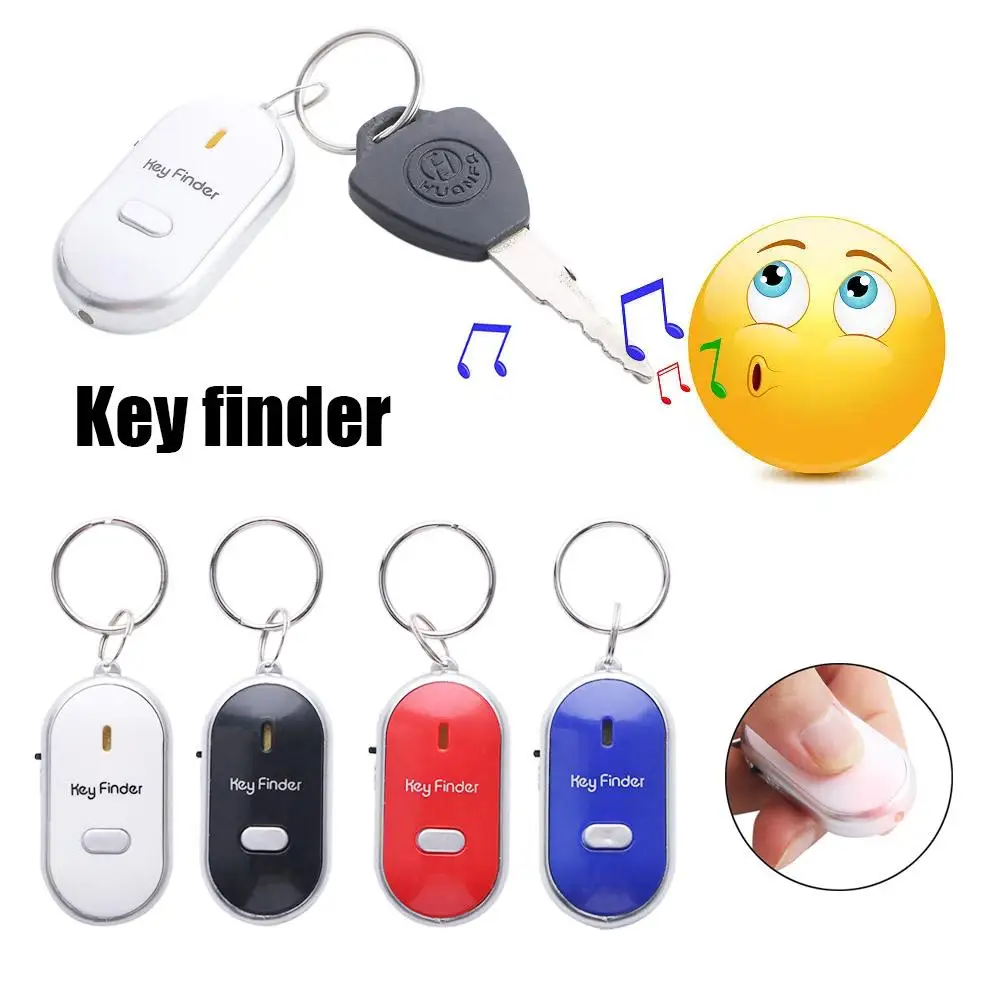 Beeping Pet Tracker Whistle Sensors Keyring Keychain Keyfinder Sound Control Alarm LED Whistle Key Finder Locator Tracker