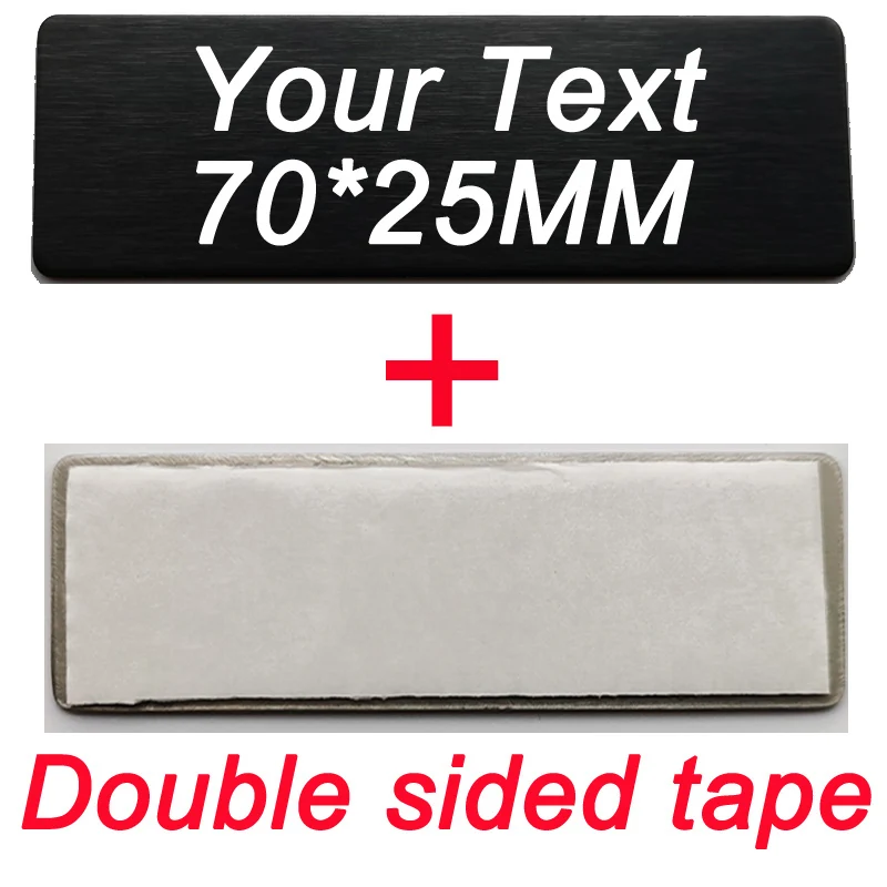 thumbnail image 1 of Placa de texto con su logotipo grabado de 7 x 2,5 cm, insignia personalizada, broche personalizado, cinta de doble cara, imán de identificación, puerta, pared, buzón, etiqueta con nombre, 1 of 5