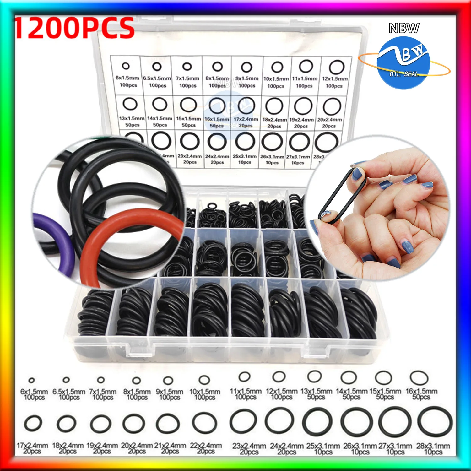 10 Stks Zwart Rubber O Ring Olie Afdichting Pakking Wasmachines 15mm x 12mm x 1.5mm