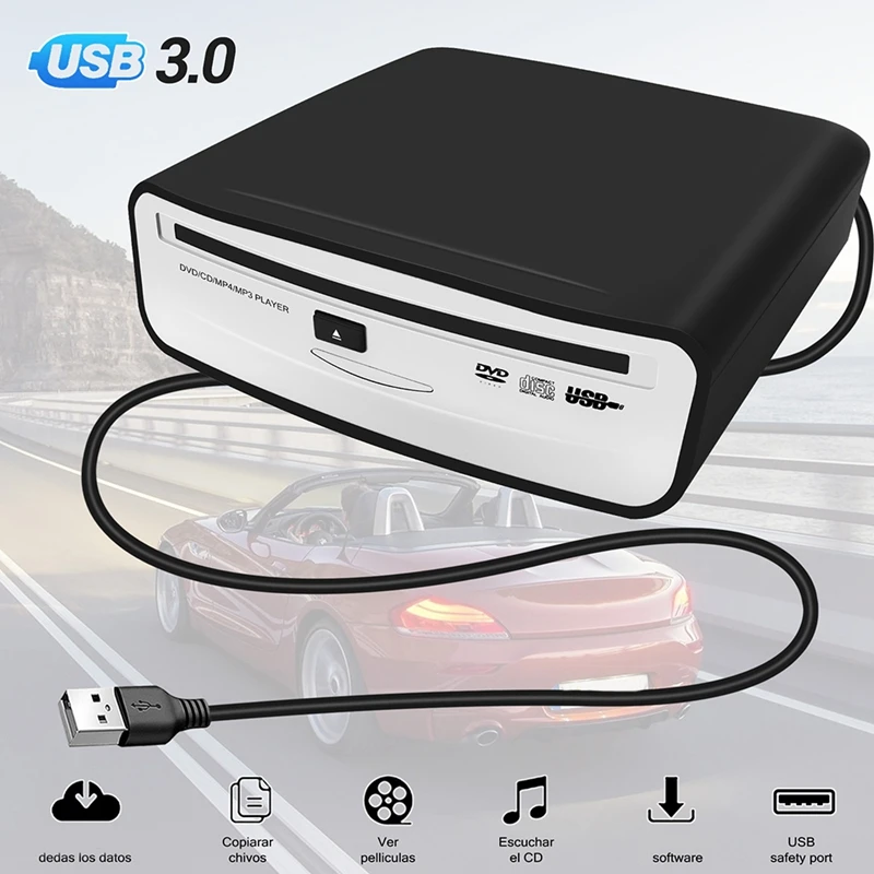 Car Radio Car Radio CD/DVD Dish Box Player USB 2.0 Interface External Stereo for Android Player